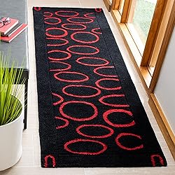 SAFAVIEH Soho Collection 2'6" x 8' Black / Red