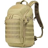 AMHEH 32L 1050D Tactical Backpack, 16 Inch Laptop Suspended Drop Protection | Water Resistant, YKK Zippers, MOLLE, Military Style, Heavy Duty, Flight Approved, Commute, Work, Everyday Carry