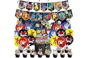 Lemoneon 99 Nights in the Forest Birthday Party Decorations Supplies Happy Birthday Banner Cake Cupcake Toppers Balloons Hang