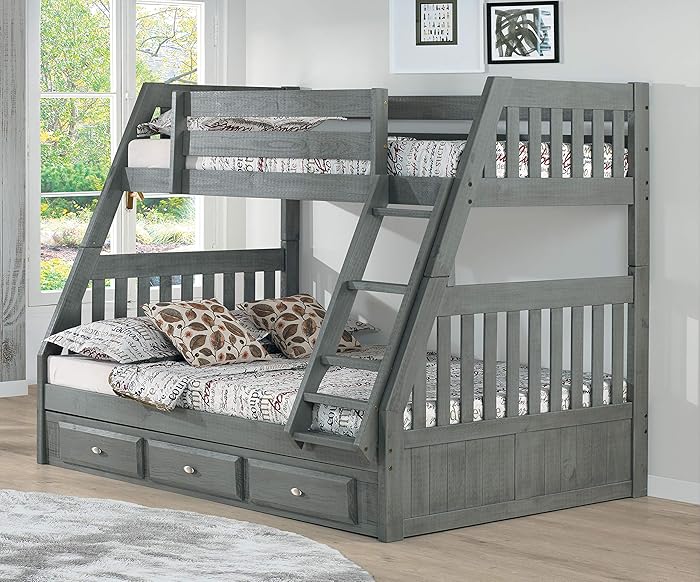 American Furniture Classics twin over full bunkbed, Charcoal Grey