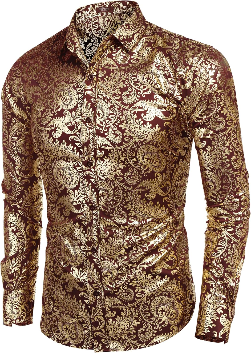 COOFANDY Men's Luxury Design Shirts Floral Dress Shirt Casual Button Down Shirts at  Men’s Clothing store
