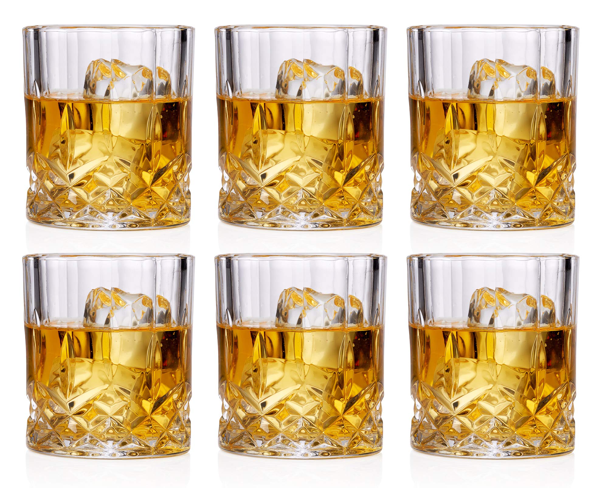 Yaomiao 24 Pack Old Fashioned Whiskey Glasses - 10 Oz Bourbon Rocks Glasses Bulk Set