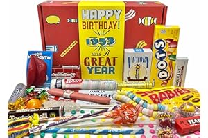 RETRO CANDY YUM 1953 Candy - Vintage Candy Box - Nostalgic Candy from the 50s to Celebrate 70th Birthday - 1950s Candy Pack Containing 30 Different Types of Candy