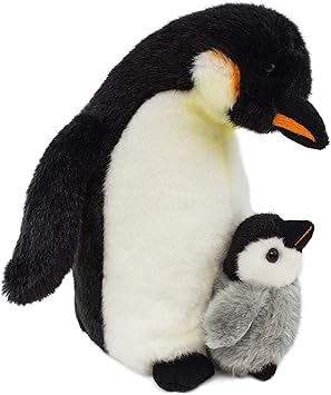 Brubaker Stofftier Pluschtier Pinguin Mit Baby 26 Cm Hoch Amazon De Spielzeug