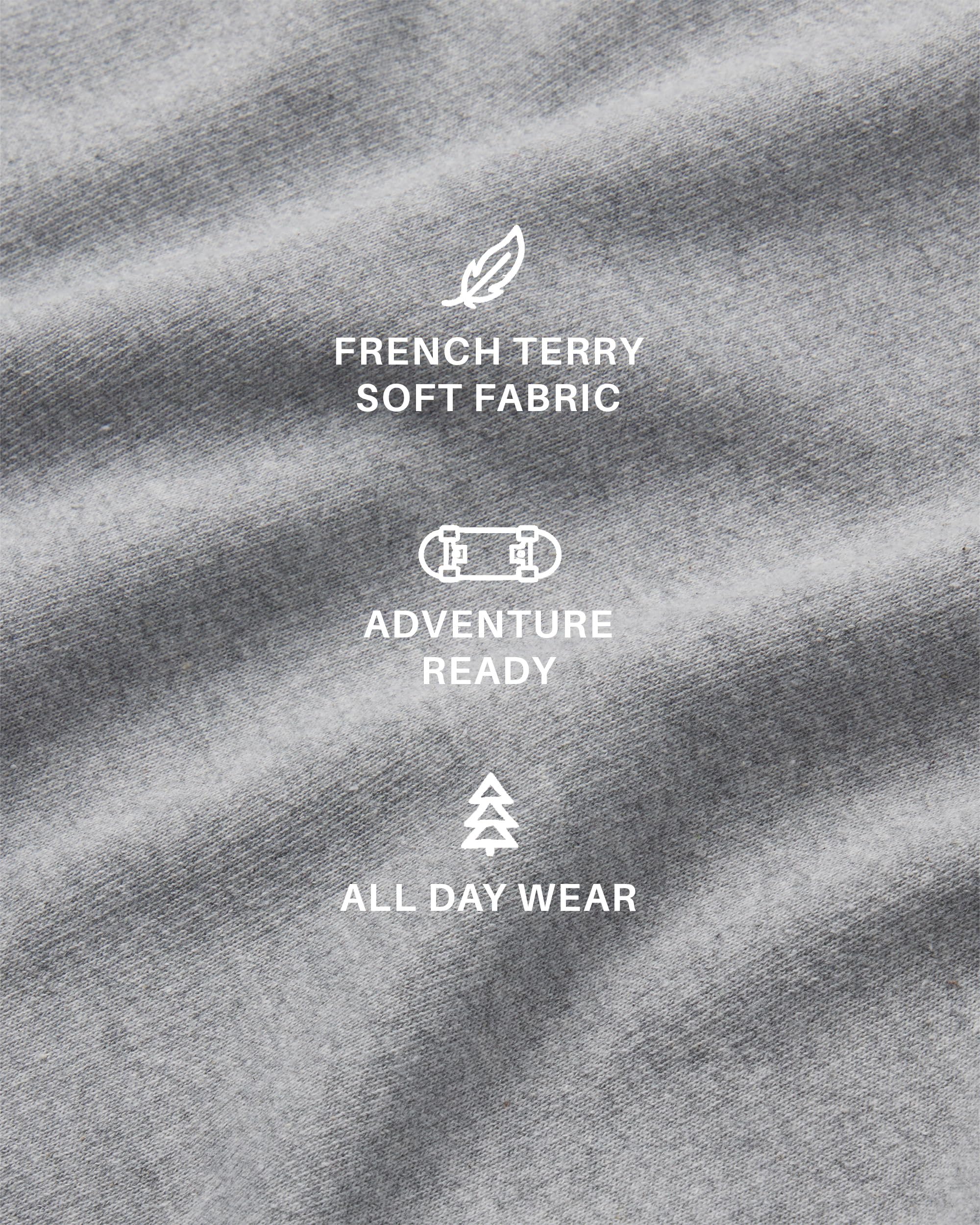 JOE BOXER Grey French Terry Sweatpants for Girls 10-12, Joggers Sweats (Heather Grey, Large)