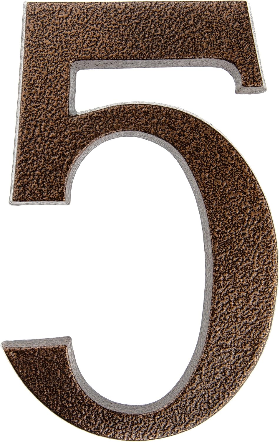 Huber house number: 5. Aluminium powder-coated, copper, antique, 20 cm ...
