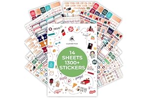 Clever Fox Planner Stickers – 1360+ Aesthetic Monthly, Weekly, Daily, Seasonal, Holiday & Journal Stickers – Journaling & Calendar Accessories for Women, Adults & School, 14 Sheets (Value Pack)