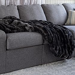Lavish Home Oversized Ruched Faux Fur Blanket