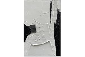 NANKAI Art Hand-painted Black and White Texture Oil painting Modern minimalist Abstract art 45x30 inch large home wall deco art painting