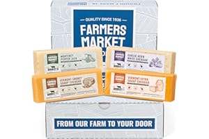 DELI DIRECT Farmers Market, Gluten Free, Keto, Paleo, Low Sodium, Zero Sugar, Wisconsin Cheese Gift Sets, 7oz 4 Count