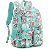 KIDNUO Girls Backpack,15.6 Inch Laptop School Bag Large Primary Elementary Middle College Bookbags Kids Backpacks for Teens Girl Women Students Anti Theft Travel Daypack (Green)