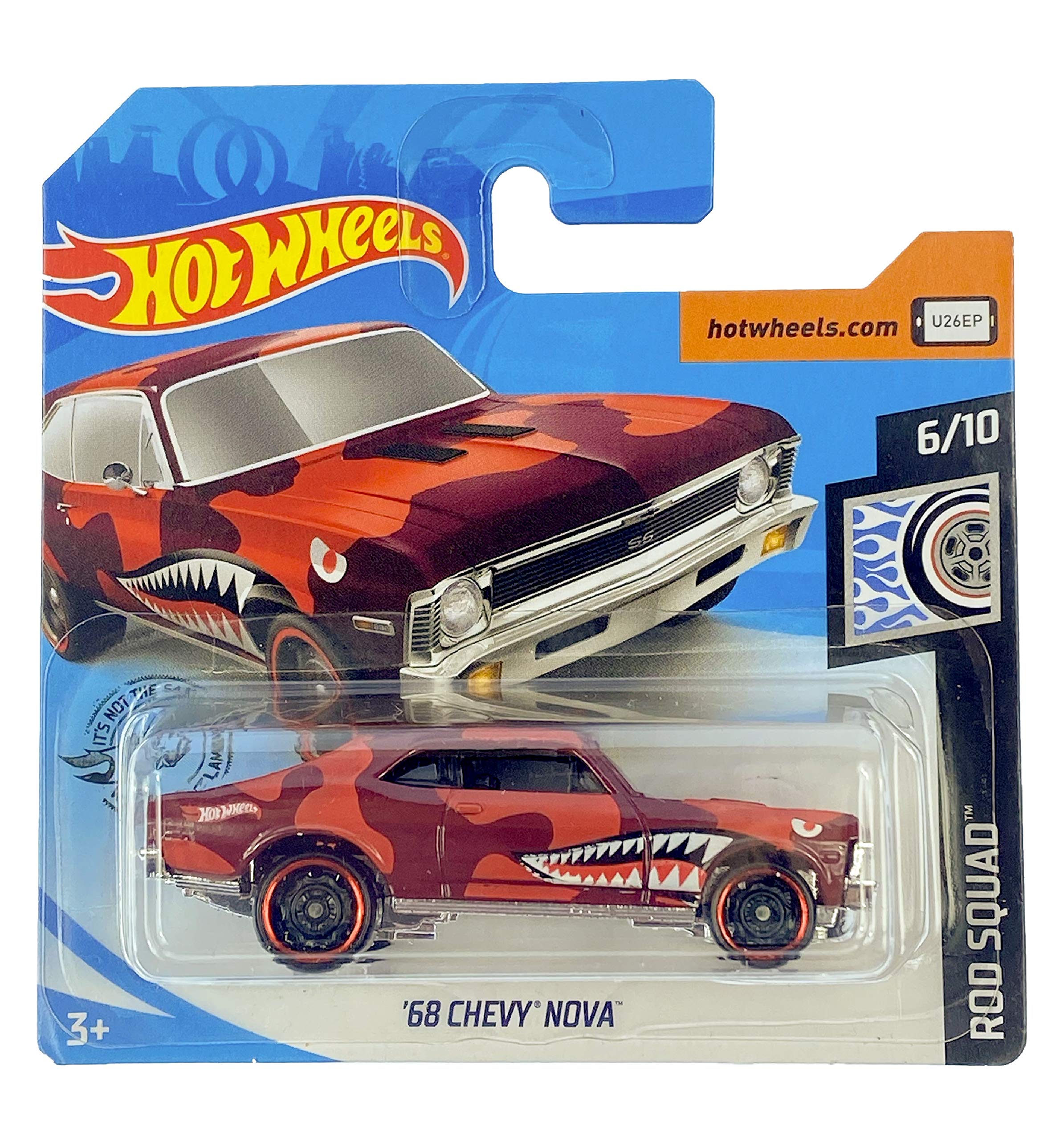 Hot Wheels '68 Chevy Nova (Red Camo) 6/10 Rod Squad 2020 - 73/250 (Short Card) GHF41