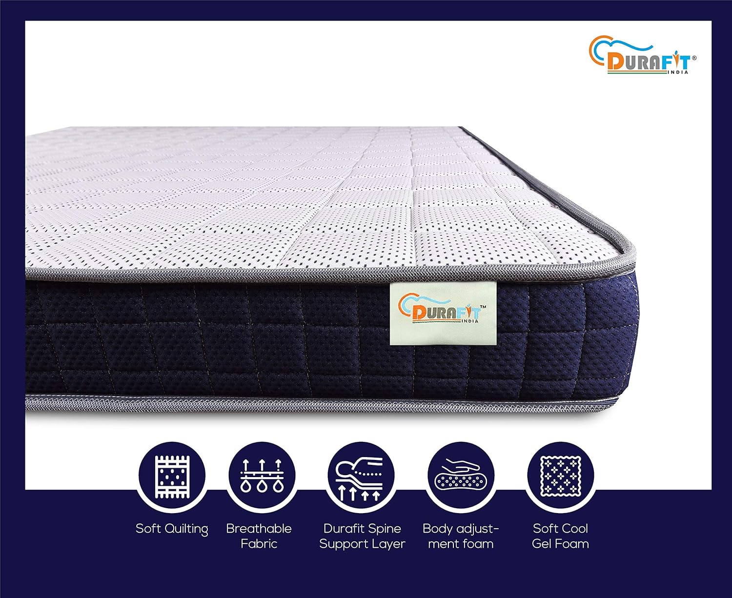 Diwan Bed Size Cool Gel Foam Mattress 78x48x6 Durafit Best Price