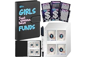 THE MILLI WAY 100 Envelopes Money Saving Challenge Binder, 100 Envelope Challenge Binder - Fun and Organized Money Saving Book for $5050 Savings in 100 Deposits (Girls Just Wanna Have Funds)