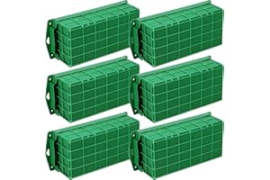 Hahood 6 Packs Floral Foam Cage Rectangle Flower Cage Holders with Floral Foam Flower Arrangement Supplies for Fresh Flowers, Home Wedding Decorations, 11.8 x 4.3 x 3.1 Inches
