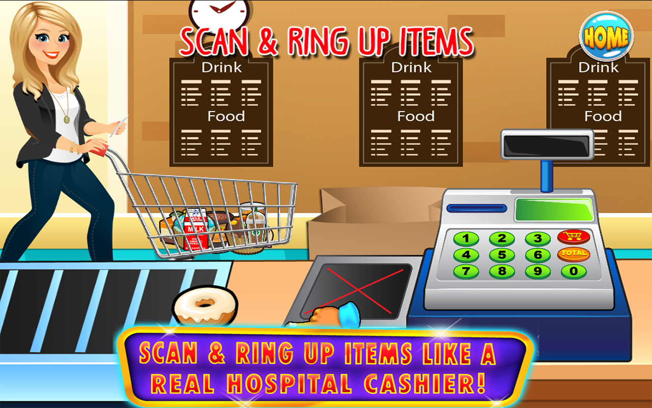 Hospital Cash Register Simulator Kids Fun Supermarket Games FREE