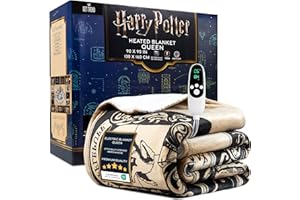 GET TREND Harry Potter Gifts Heated Blanket Electric, Queen Size Luxurious Fleece Weighted Blanket, Fast Heating with 9 Heat Settings Auto Shut-Off, 90x90in (Multi Harry Potter, Queen US)