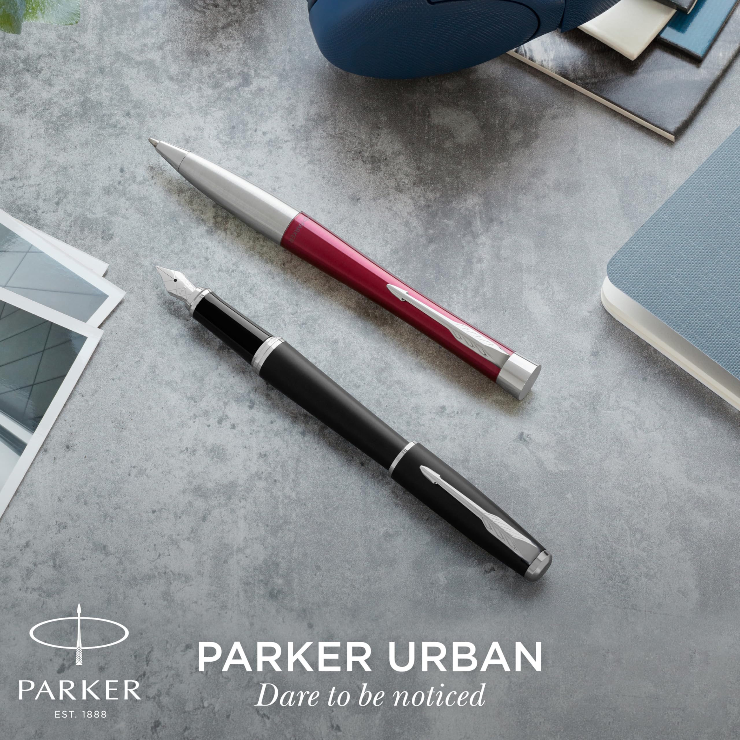 Parker Urban Twist-Kugelschreiber | Mattschwarz mit goldenen Zierteilen | mit Nachfüllpatrone mit blauer Tinte | Geschenkbox 5
