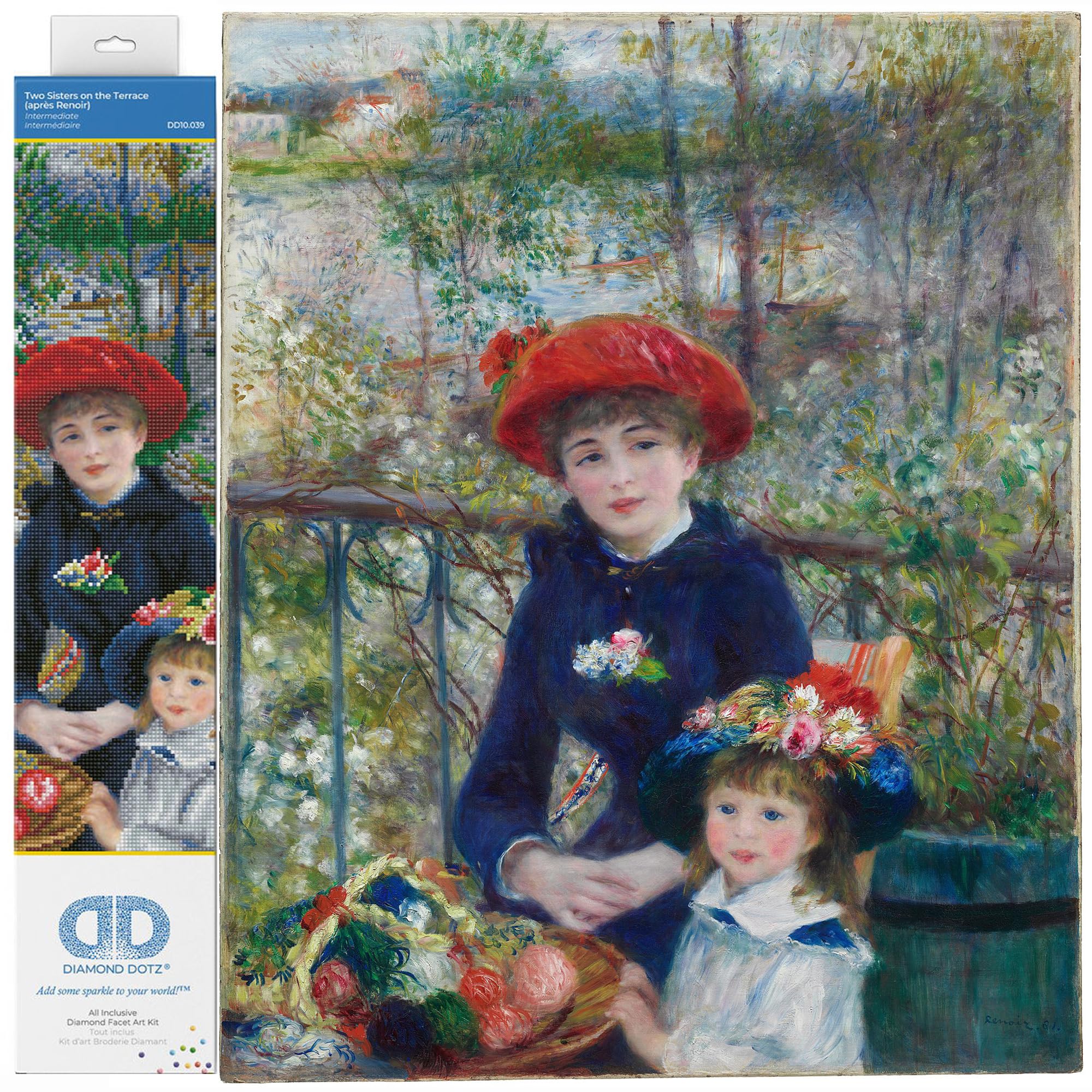 DIAMOND DOTZ DD10 Intermediate Kit, Canvas, Two Sisters On The Terrace (Après Renoir), 42 x 52 cm
