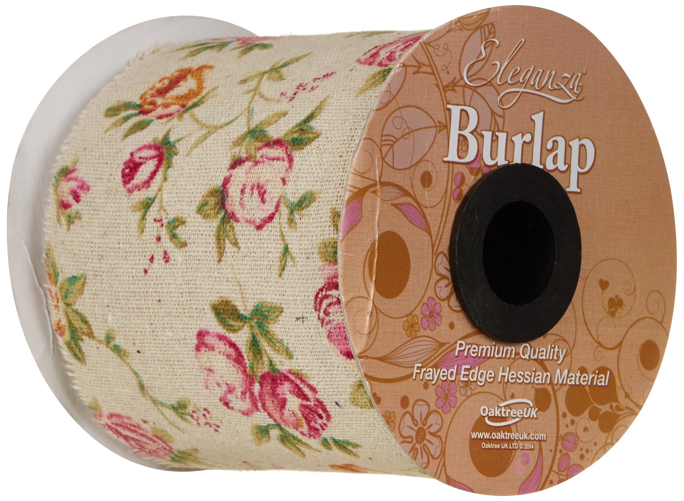 Burlap Frayed Edge Vintage Rose Inspired Ribbon 100mm x 1 Metre