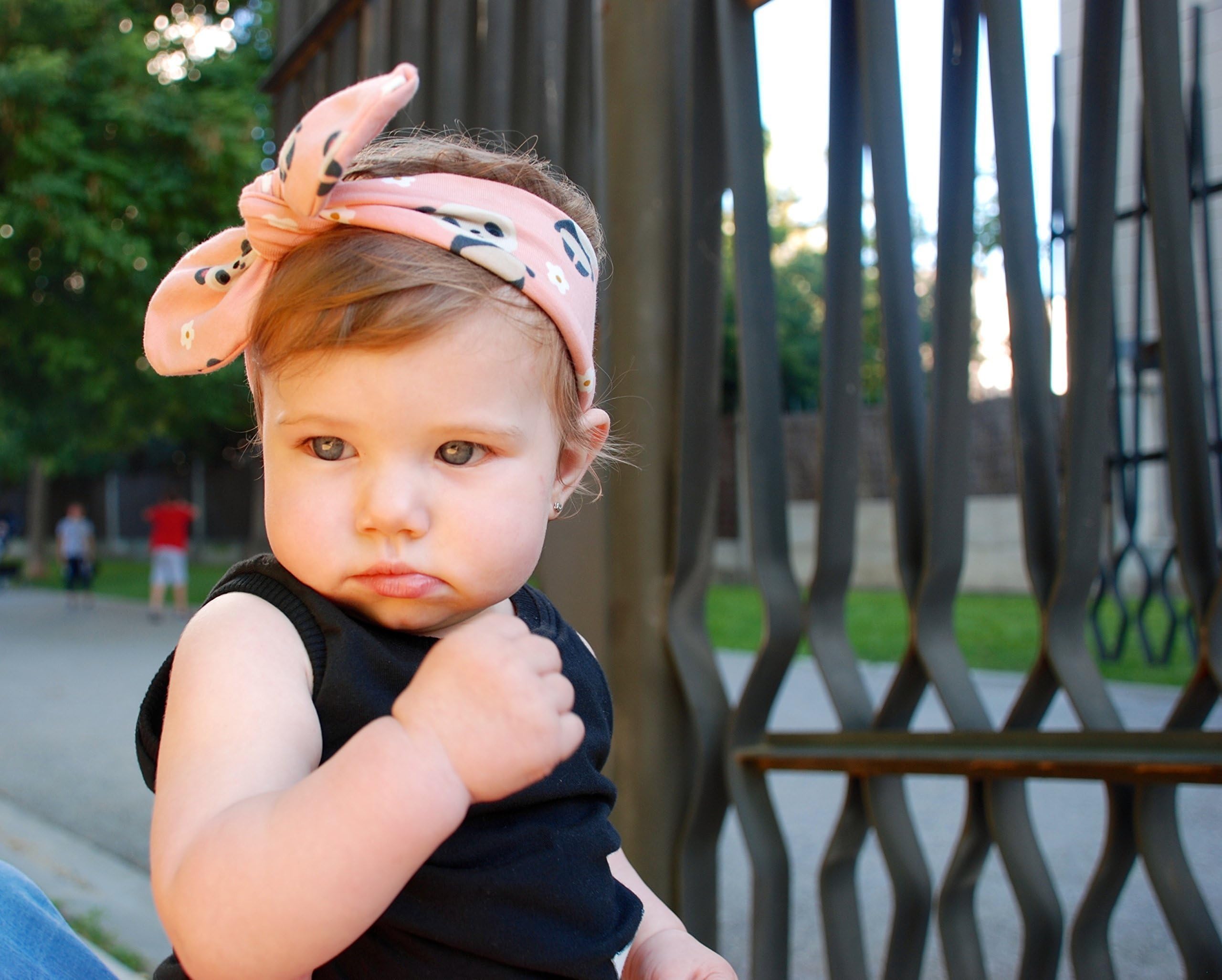 Pandas Baby Top Knot Headband, Baby Turban Headband, Handmade, Baby Hair Bands, Adult headband, Coming home outfit, Baby accessories, Mommy and Me