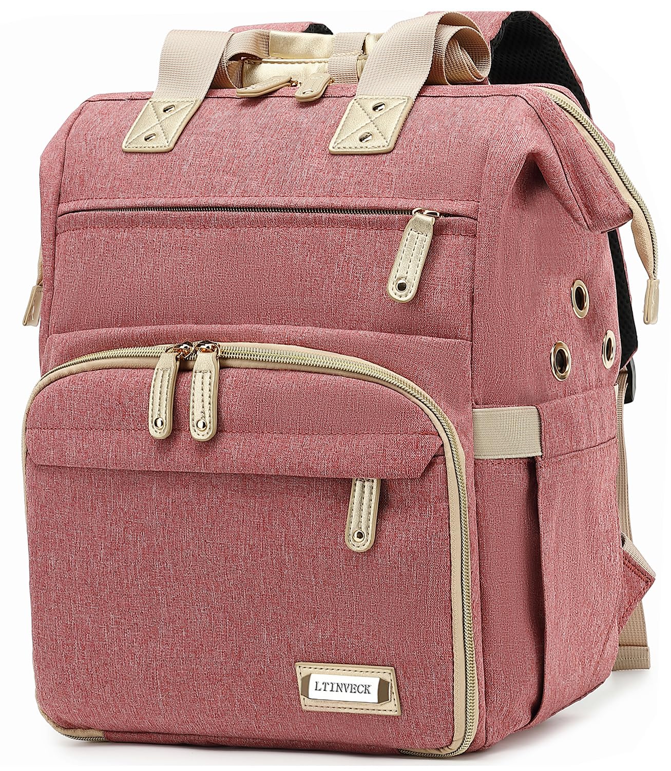 Knitting Bag Backpack,Yarn Storage Organizer Travel Crochet Bag with USB Charging Port,Large Capacity Yarn Storage Tote Bag Yarn Holder Case for Carrying Projects, Knitting Needles, Crochet Hooks Pink