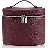 UUYUUY Makeup Bag Vanity Case Cosmetic Bag with Removable Divider Travel Toiletry Bag for Women Portable Make up Box Organizer, Burgundy