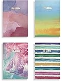 Miliko A5 Watercolor Series Softcover Notebooks/Journals/Diary Set-4 Unique designed Notebooks Per Pack