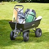 VonHaus Garden Dump Cart 75L 250kg Wheelbarrow Tipping Pickup Wagon view 4