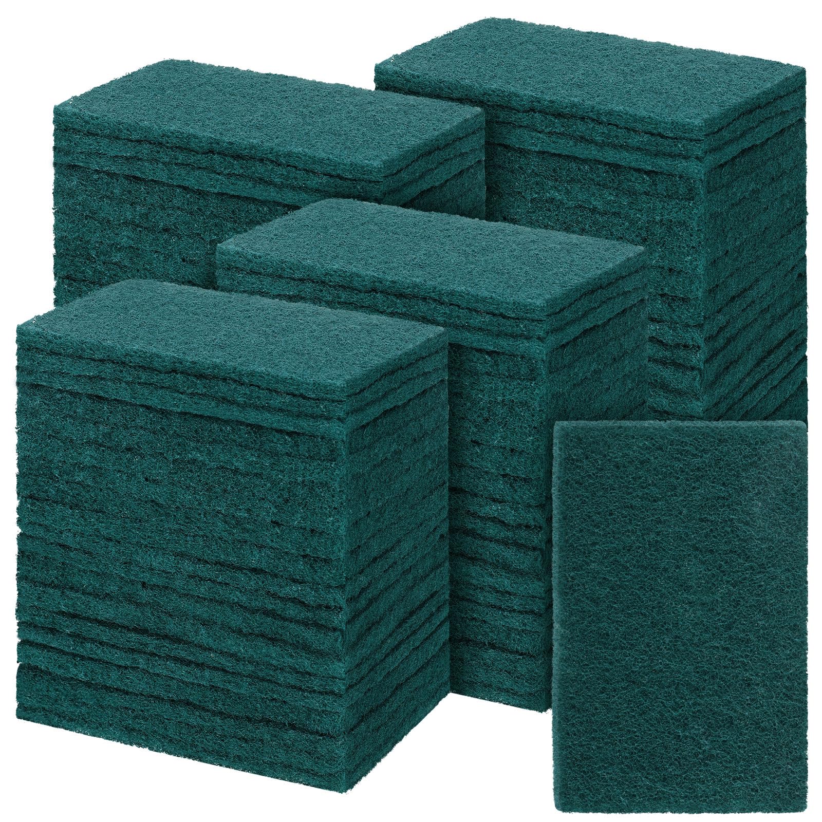 Photo 1 of Hoolerry 200 Pcs Heavy Duty Scouring Pads Non Scratch Household Scrub Pads for Cleaning Reusable Pan Scrubber Anti Grease Scrubbing Pads for Dish Kitchen Metal Grills, 4.3 x 3 x 0.3 in (Green)