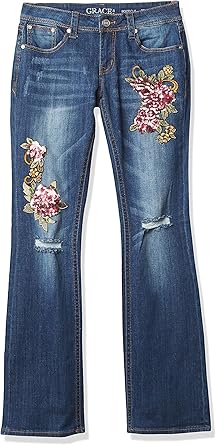 women's embroidered bootcut jeans