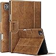 Antbox for iPad Pro 13 Inch Case M4(2024), Built-in Pencil Holder, Supports Pencil Pro/(USB-C), Auto Sleep/Wake Function PU Leather iPad Pro 13 Case Cover (Brown)