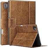Antbox for iPad Pro 13 Inch Case M5 2025/M4 2024, Built-in Pencil Holder, Supports Pencil Pro/(USB-C), Auto Sleep/Wake Function PU Leather (Brown)