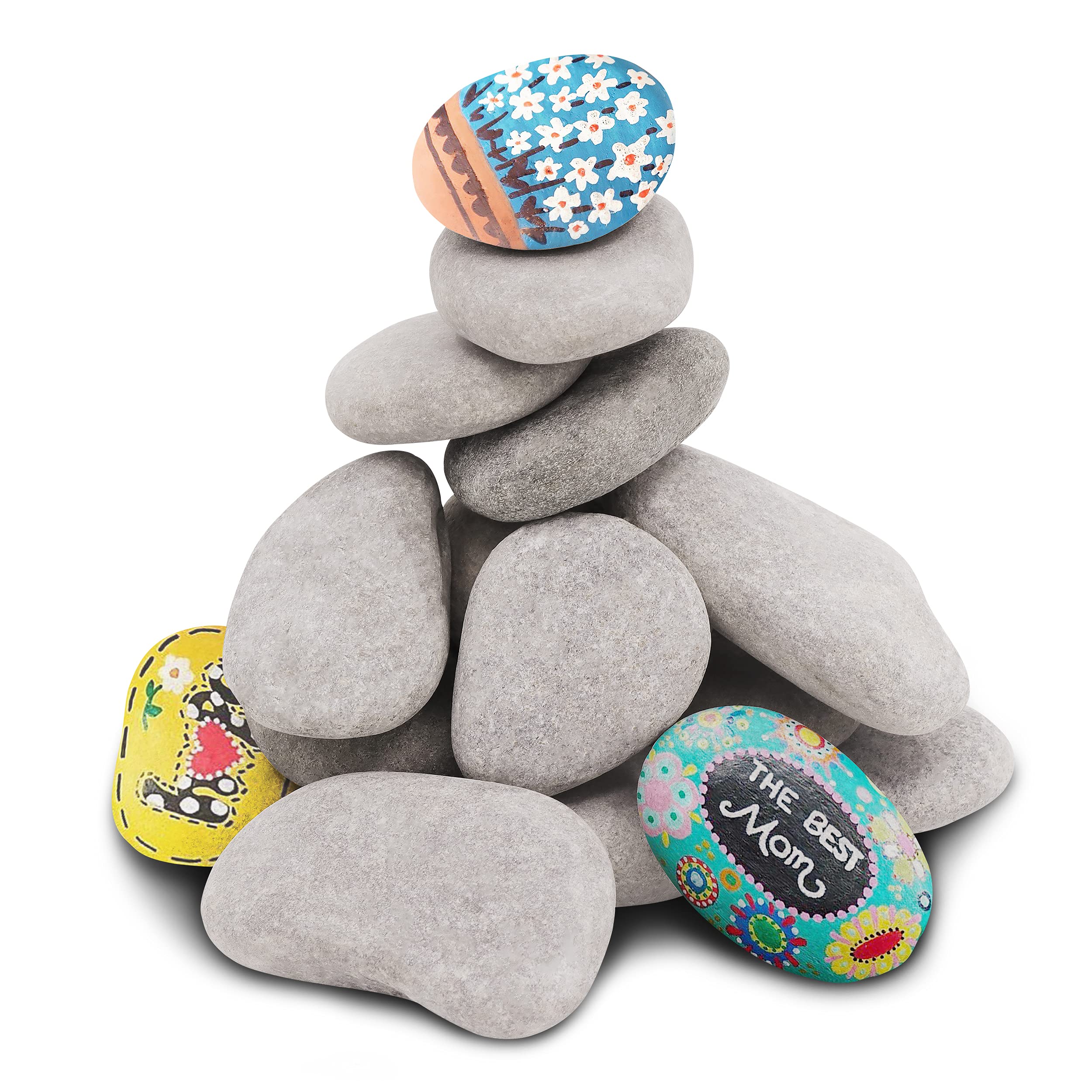 Soyizom Painting Pebbles Stones for Painting DIY Crafts, Rocks for Arts and Craft Painting Creative Art and Decorative Stone Rocks for Kids,10 Pcs