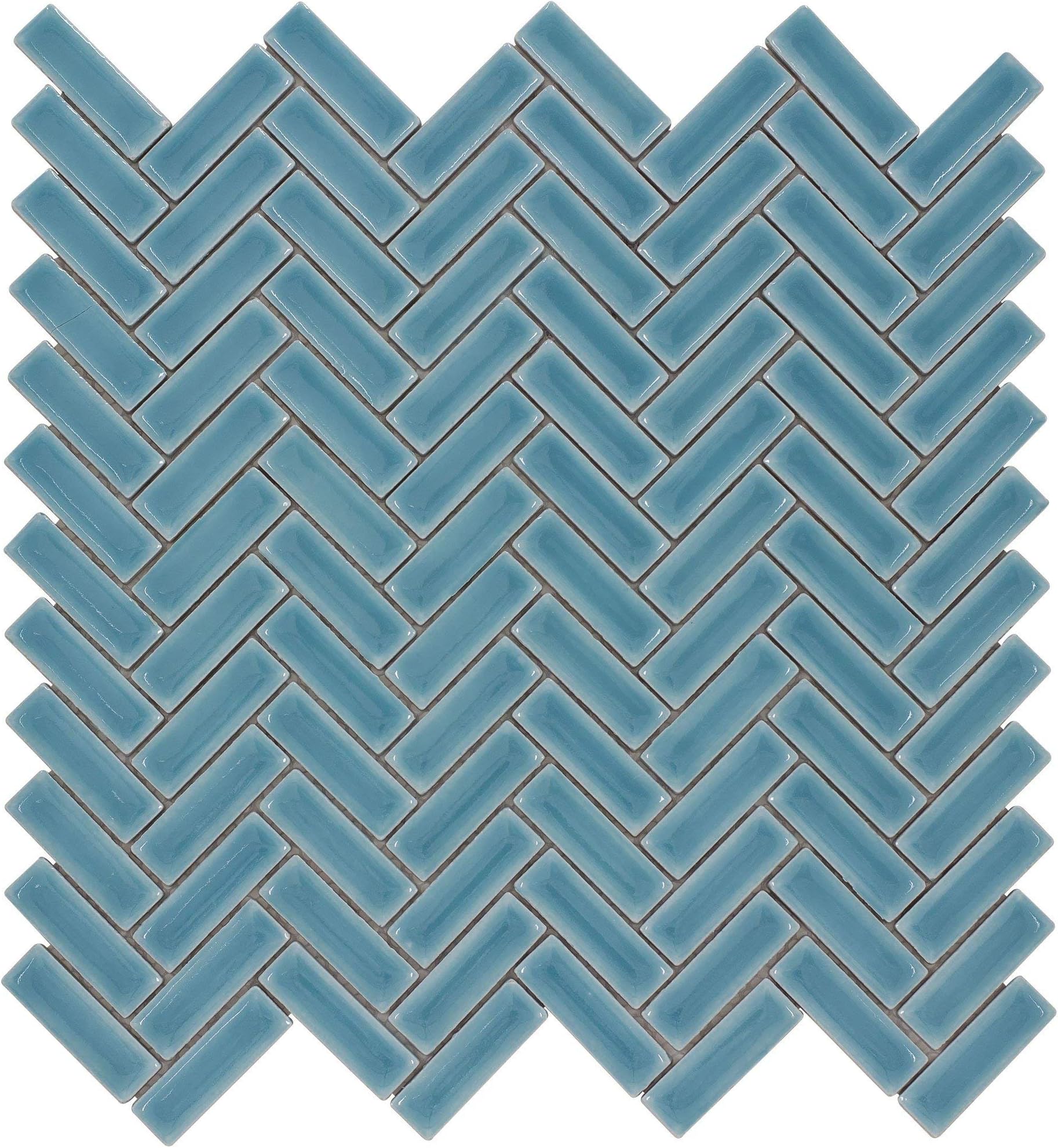 Classic Herringbone Blue Porcelain Mosaic Tile Kitchen Backsplash Bathroom MTO0254