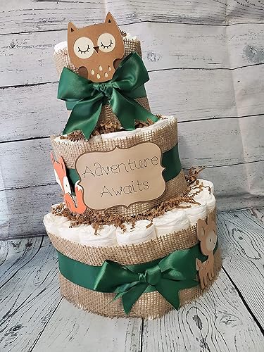 woodland themed diaper cake