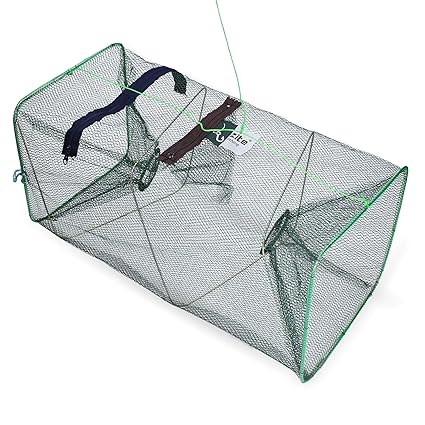 Zite Fishing Köderfischreuse Fisch-Reuse Aalreuse Krebsreuse Faltbar mit Futterbeutel - Eckig 55 x 25 cm