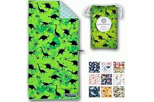 ECCOSOPHY Microfiber Kids Beach Towels & Pouch 60"x30" for Girls & Boys - Quick Dry Pool Towels - Sand Free Beach Blanket for Travel - Camping - Vacation - Toallas Playas