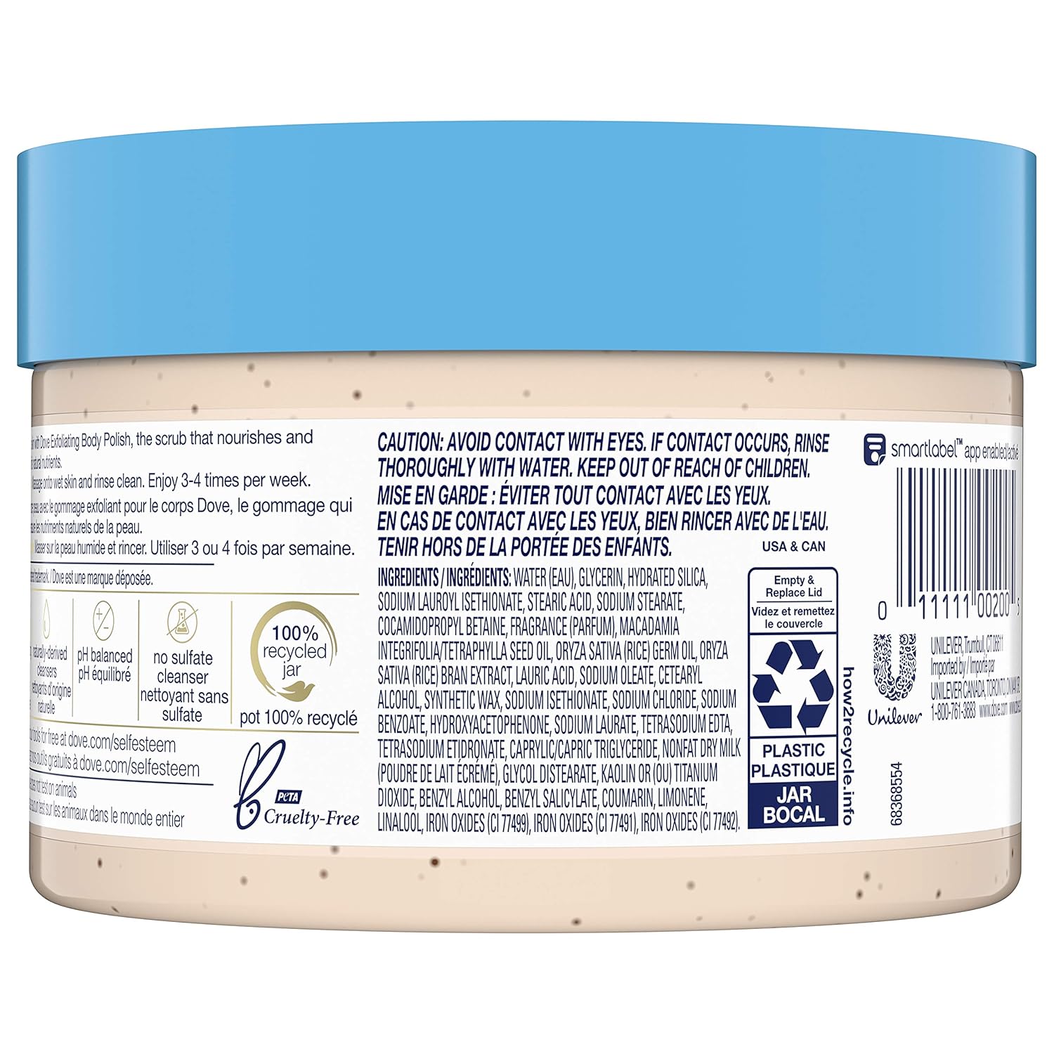 Dove Exfoliating Body Polish Body Scrub To Help Revive Dry, Dull Skin Macadamia & Rice Milk Polishes and Nourishes Your Skin 10.5 oz : Beauty