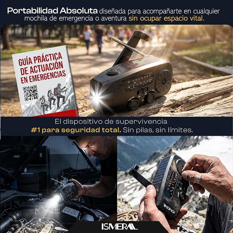 Radio Portatil 2000 mAh Radio FM/Am Linterna LED+ Sos +Manual Supervivencia — foto 4 de 8