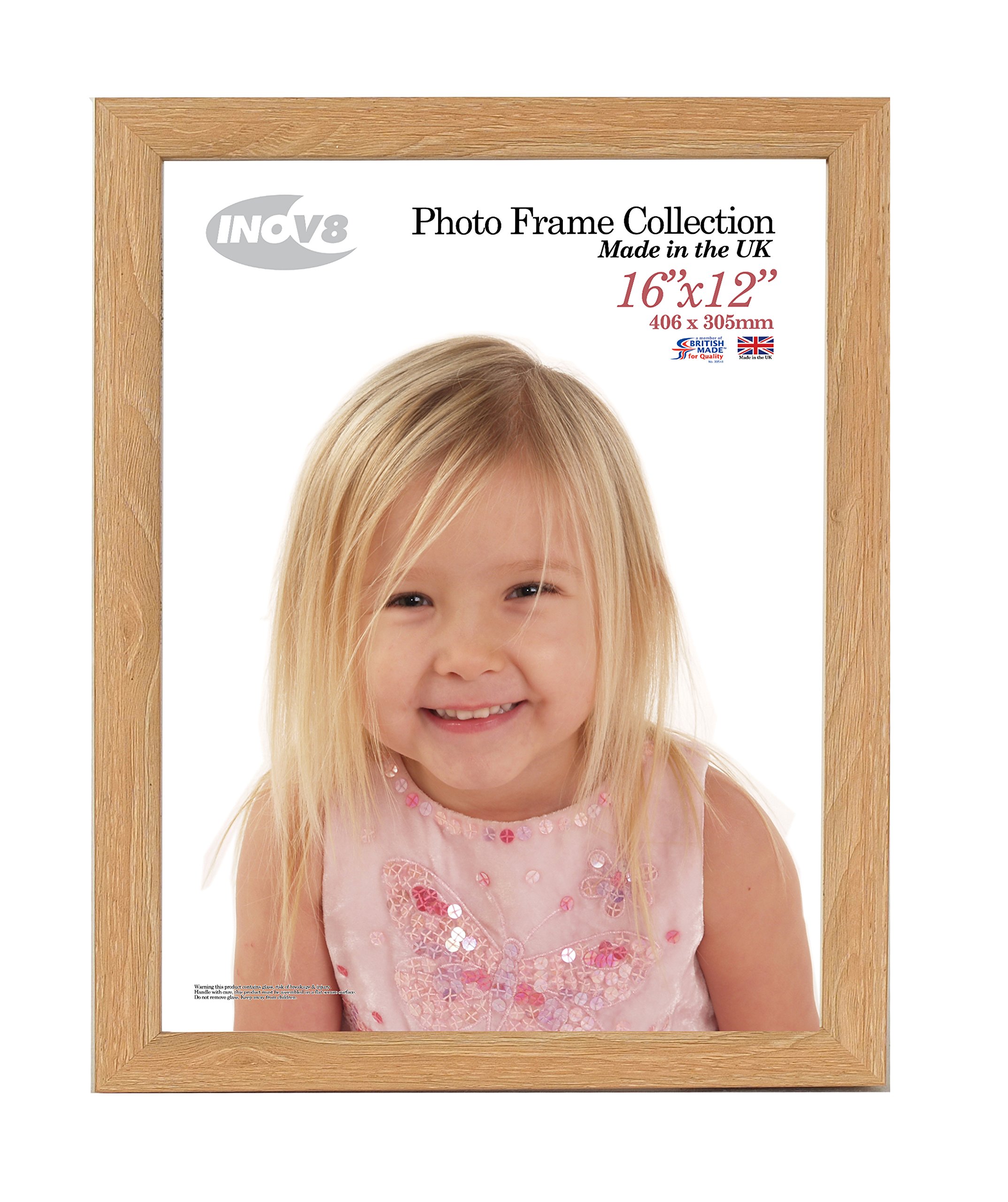 Inov8 Framing - Lime Oak 16x12 Inch (30x40cm) British Made Photo Frame - Wood Effect with Glass Picture Frame, Beige