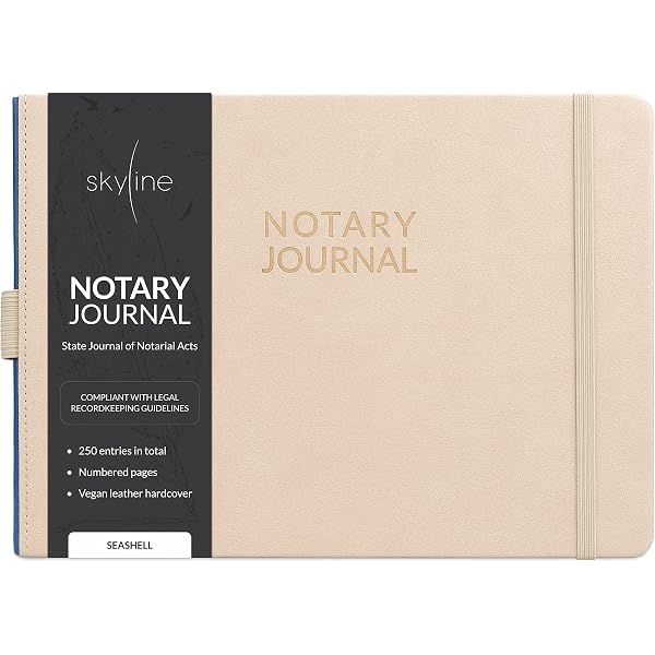 Hardcover Notary Journal With Numbered Pages Official Notary Public ...