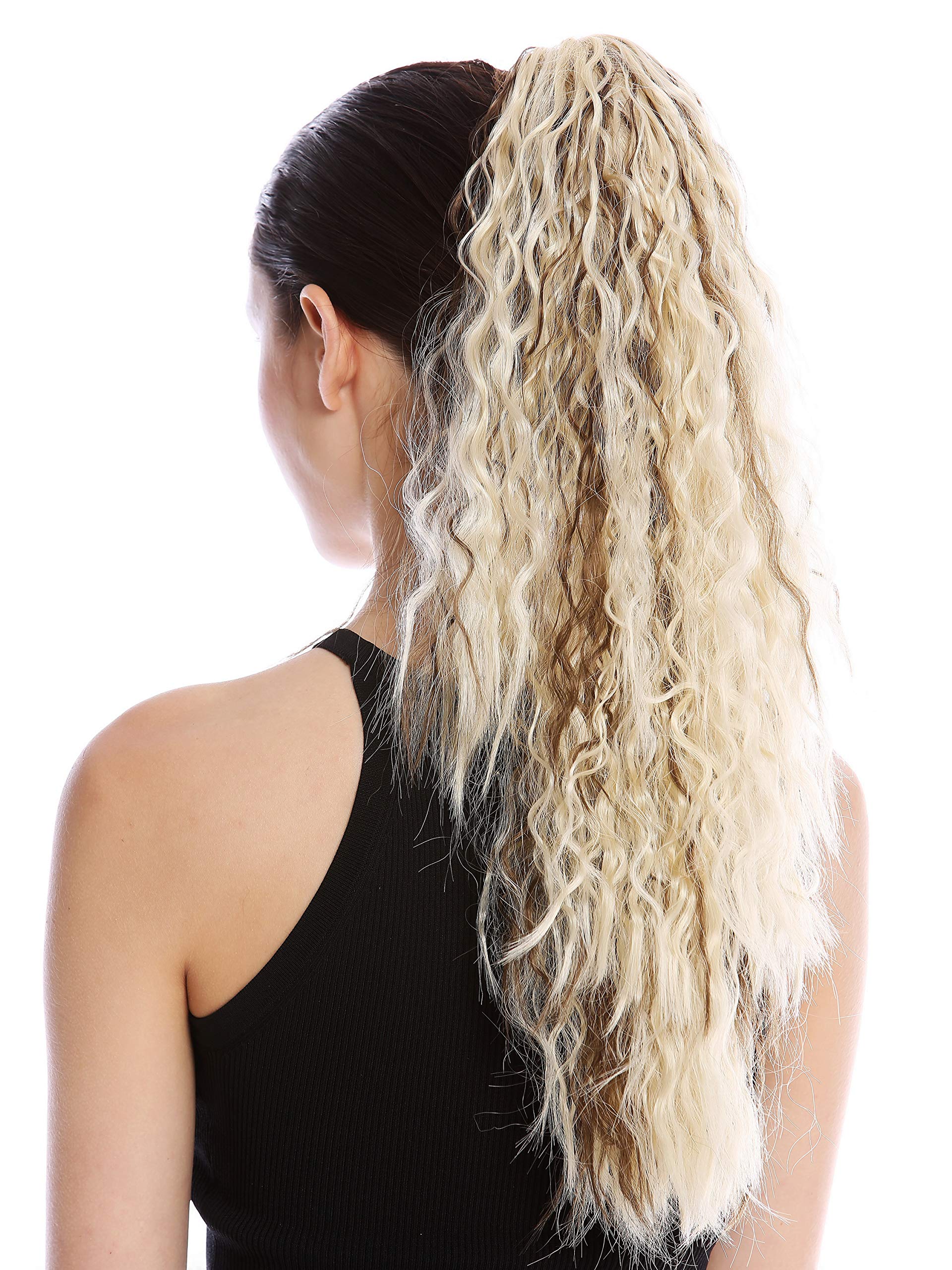WIG ME UP - N461-V-613H10 Ponytail Hairpiece Extensions very long voluminous curled kinked Afro Caribbean style kinks platinum brown streaks 21inch