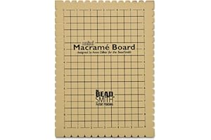 The Beadsmith Mini Macrame Board, 7.5 x 10.5 inches, 0.5-inch-Thick Foam, 6 x 9" Grid for Measuring, Bracelet Project with In