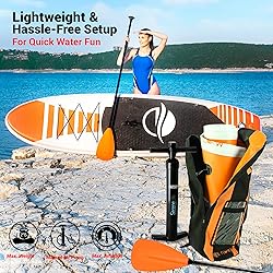 SereneLife Inflatable Stand Up Paddle Board with