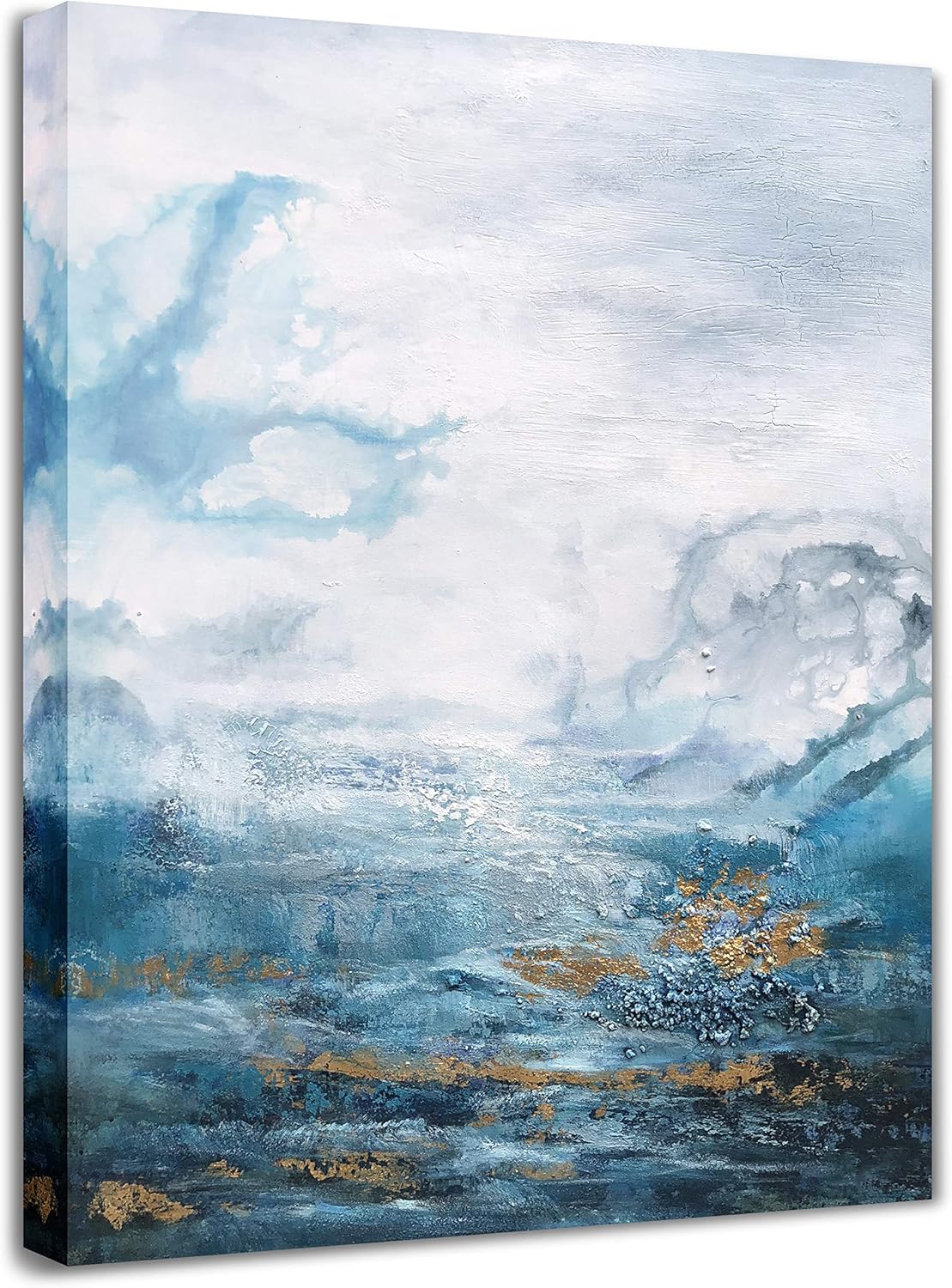 Yihui Arts Canvas Wall Art for Bedroom Navy Bule Abstract