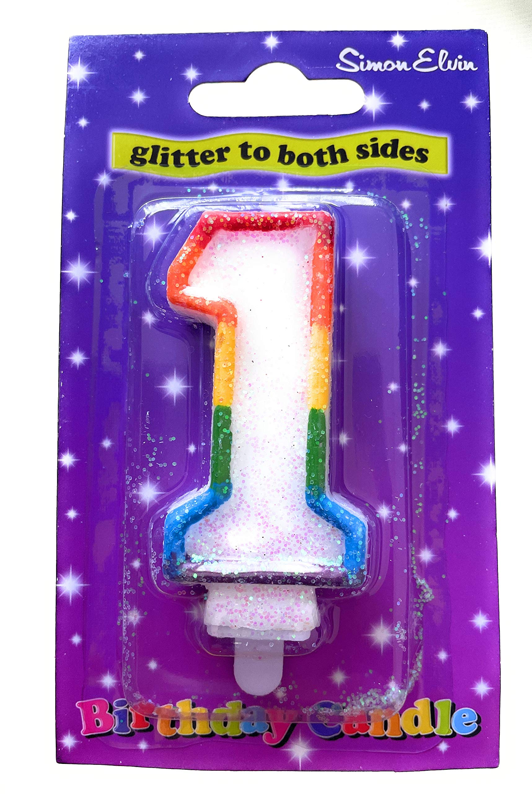 Glittered Birthday Candle - Number 1