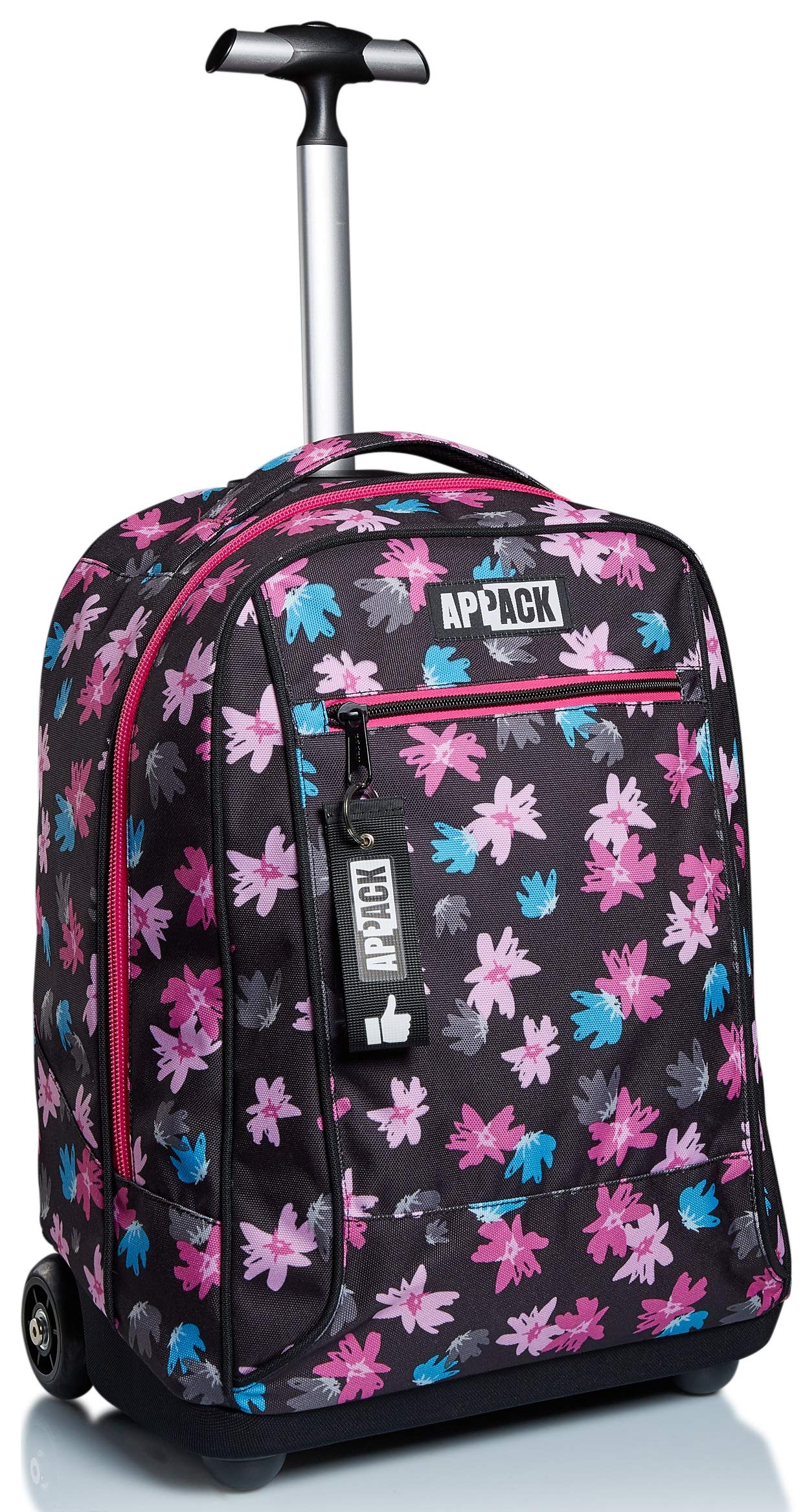 Appack Big Trolley, Yuzer, Black, 2in 1 Shoulder Straps for Backpack, School and Travel Use