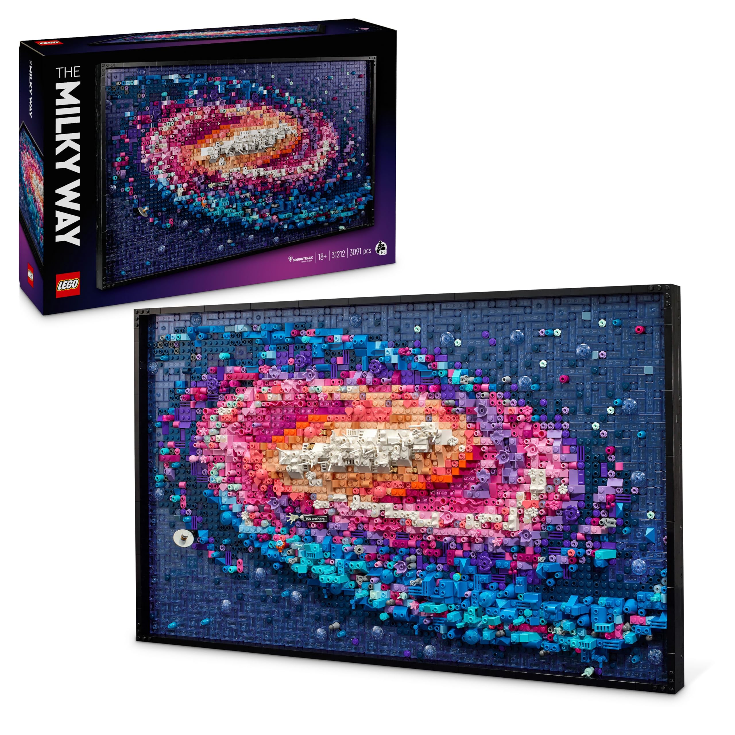 LEGO Art Via Lattea, Kit di Modellismo per Adulti di Arte da Parete con Galassia da Costruire, Idea Regalo Creativa a Tema Spazio per Lui o Lei e per i Fan dell'Astronomia, Decorazione per Casa 31212