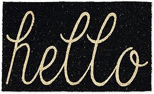 DII CAMZ34075 Hello Coir Doormat, 18 x 30, Black
